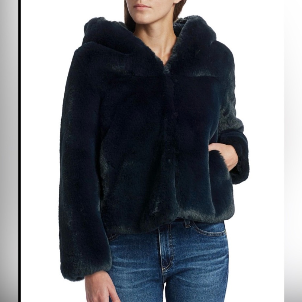 Women's Abbie Hooded Faux Fur Jacket Jacket by H Brand from Saks - Navy Blue
